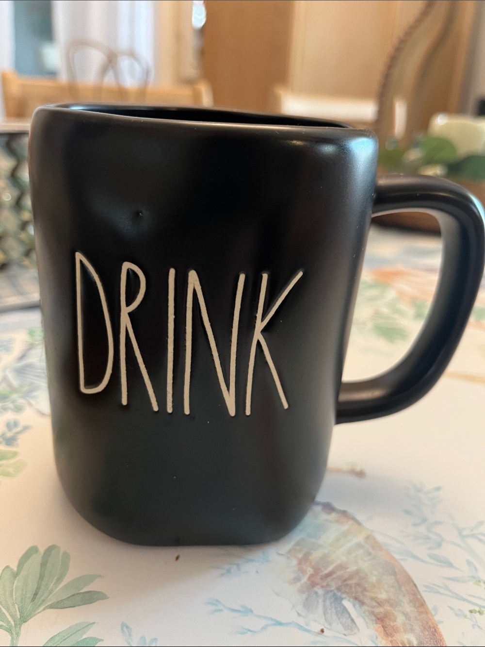 Rae Dunn Black 'DRINK' Ceramic Coffee Mug - Classic Matte Finish